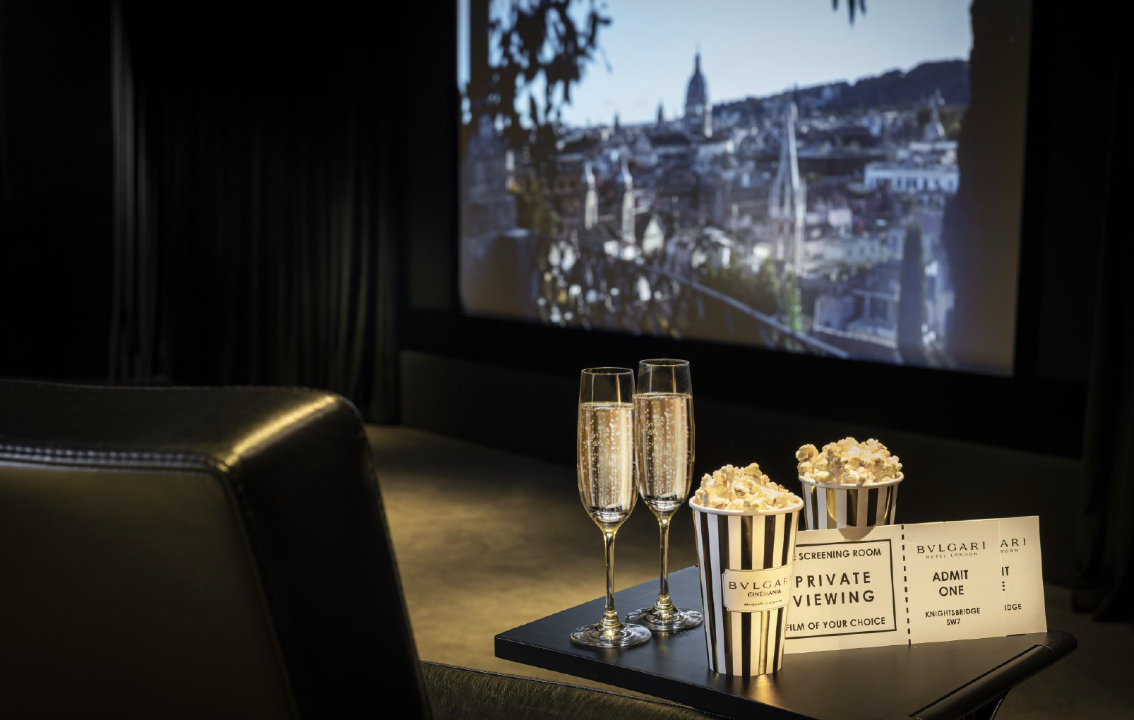 Private viewing with champagne